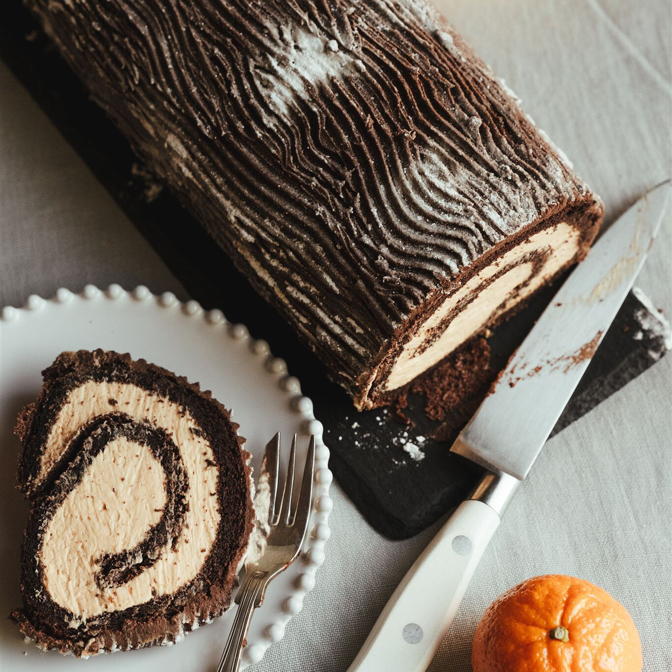 Salted Caramel Chocolate Yule Log