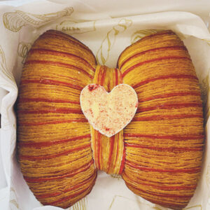 Valentines Bow Pastry with heart