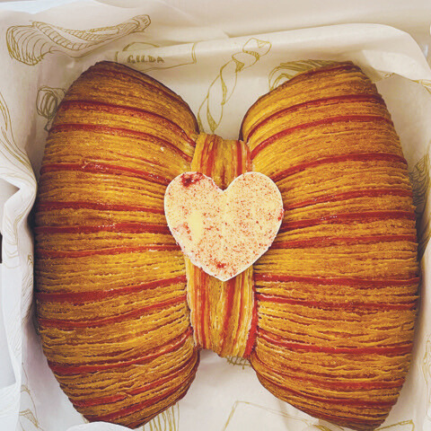 Valentines Bow Pastry with heart